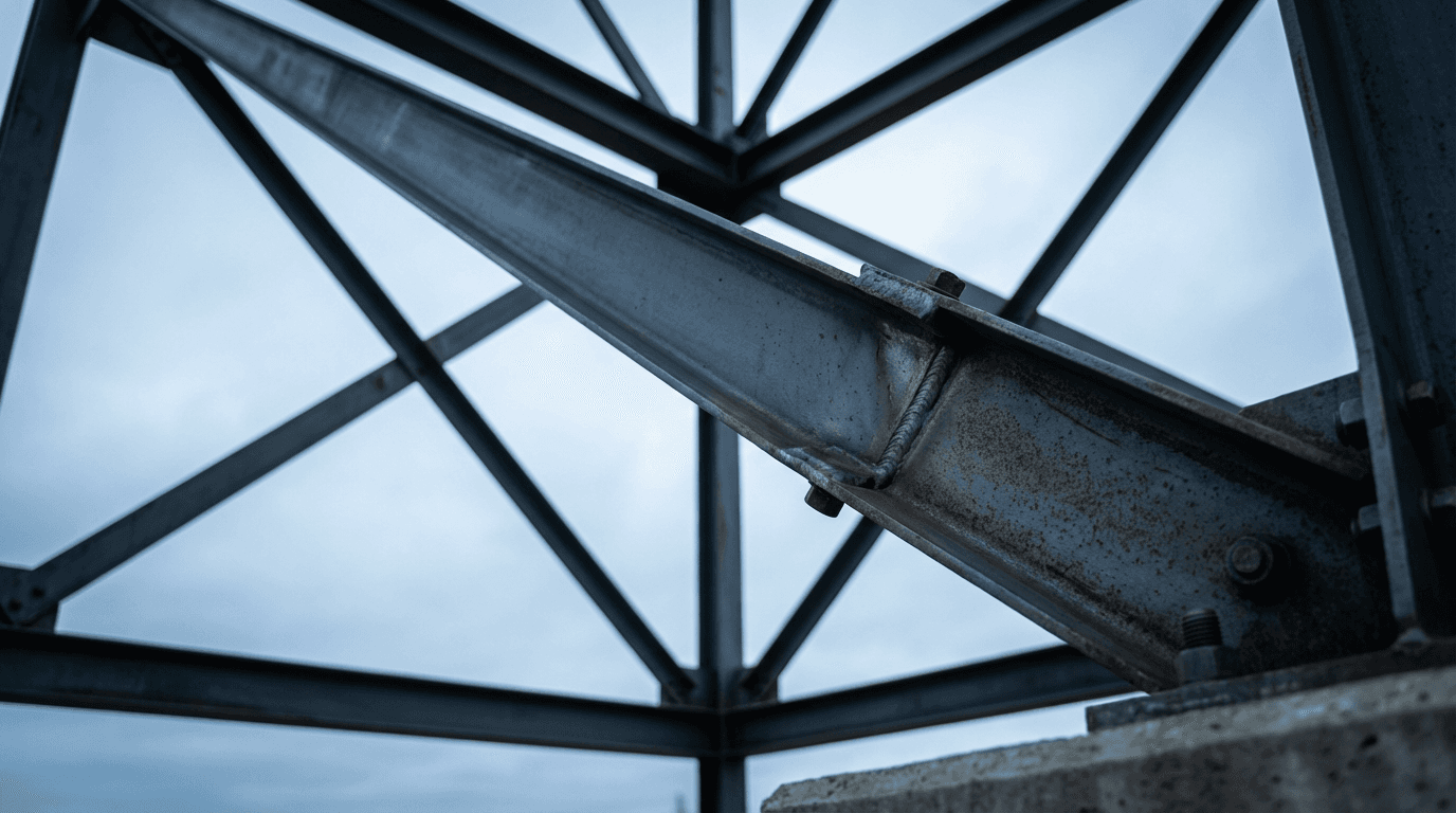 Railway bridge steel structural work