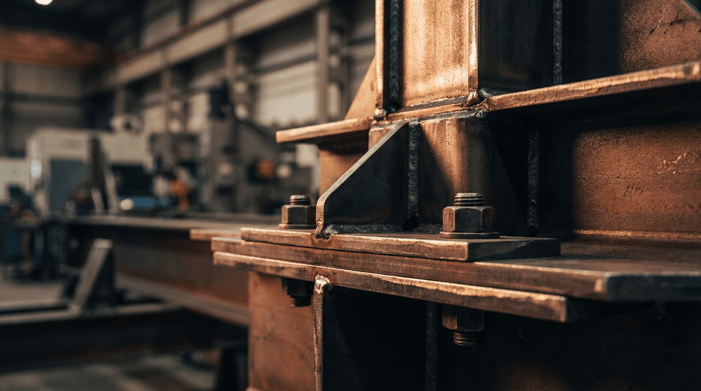 Institutional building structural steel framework with welded connections
